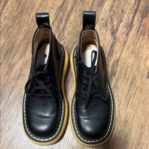 Bottega Veneta Black Leather Platform Shoes